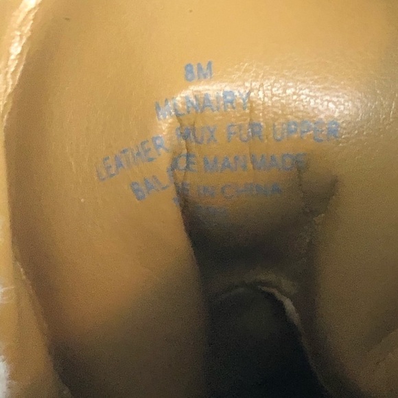 Marc Fisher Nairy Lace-Up Combat Leather Suede Shearling Lug Sole Boots Sz 8 - Picture 6 of 9